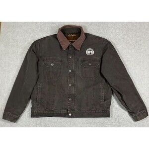 Walls Ranch Wear Chore Barn Jacket Men Large Tall Brown Canvas Fleece Lined